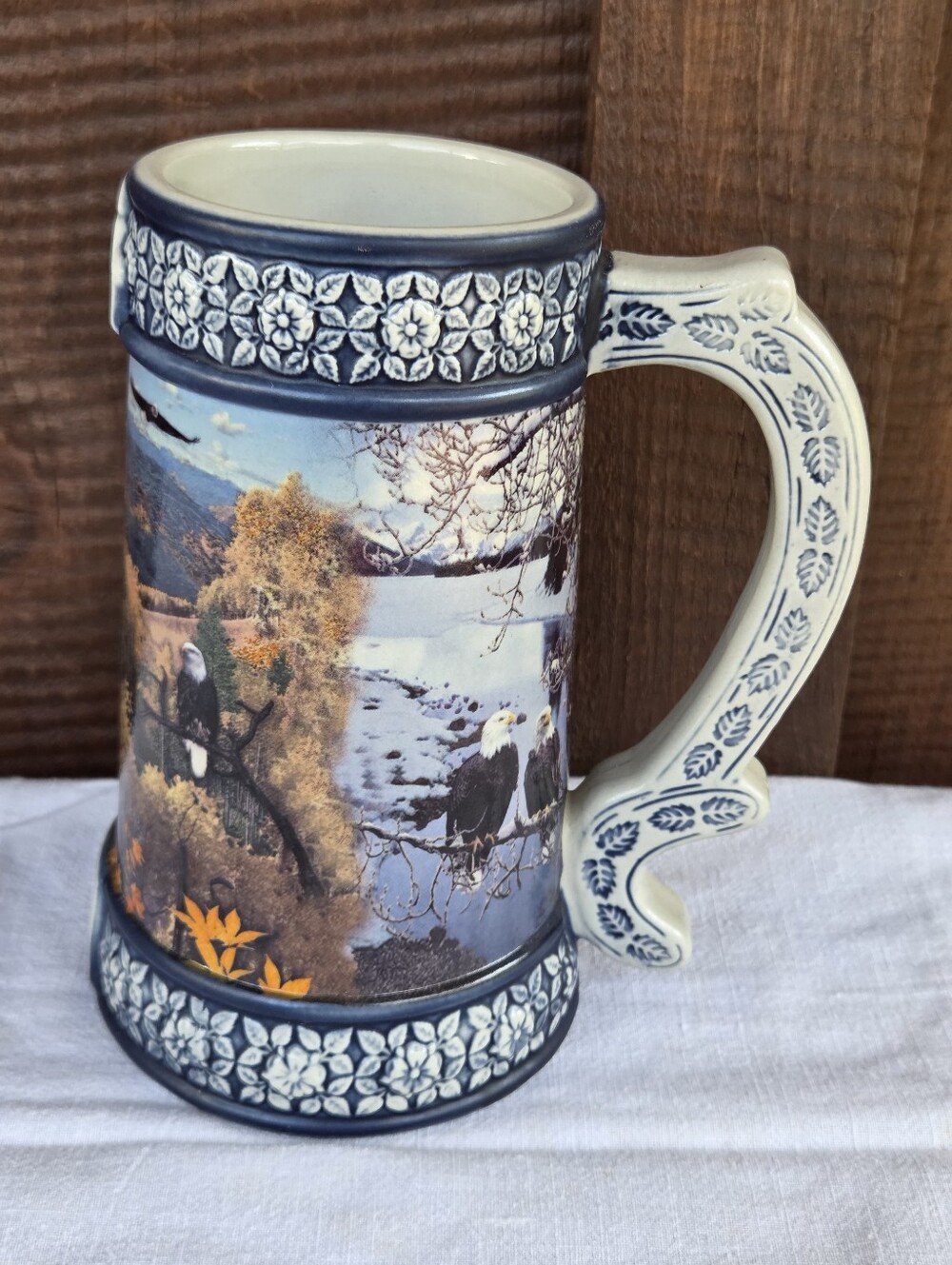 Miller Brewing Company Majestic Wildlife Bald Eagle Four Seasons Beer Stein